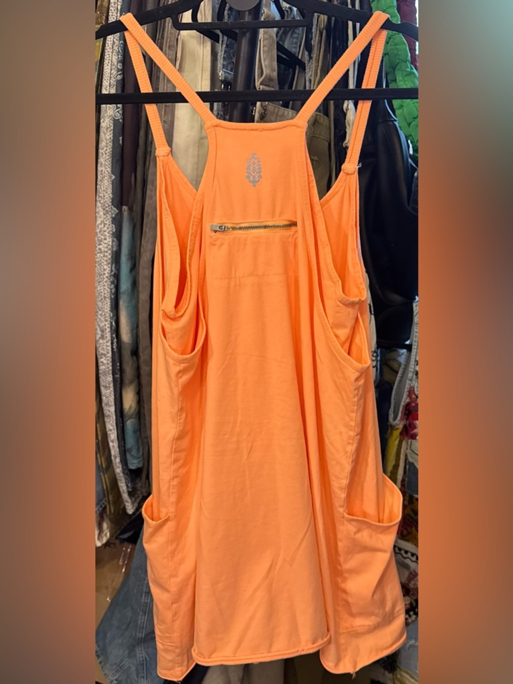 NWOT Free People FP Movement Hot Shot Mini Dress - fruit punch peach - Large - Picture 8 of 10